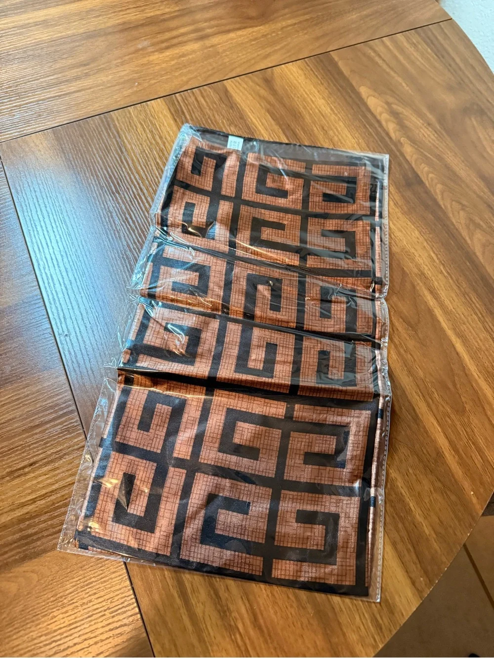 Geometric Pattern Brown and Black Square Scarf - Women Accessories
